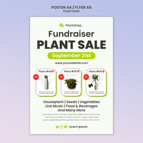 花卉植物店传单海报设计素材